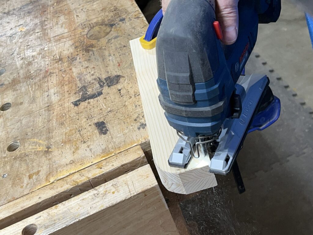 Use a jigsaw to cut the radius